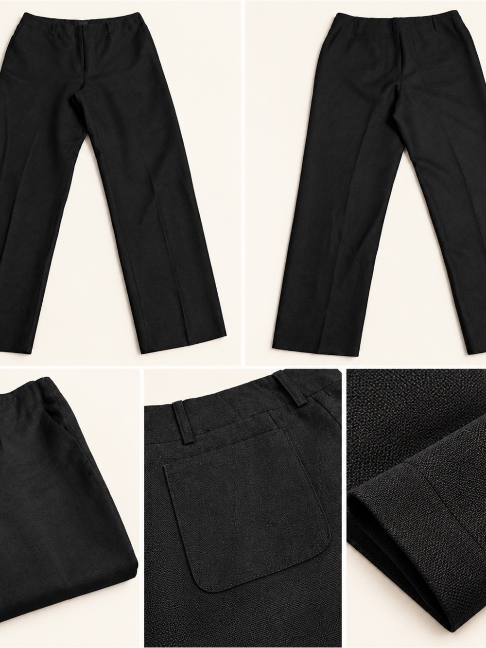 Talbots Irish Linen Fully Lined Pants Size 14 Black